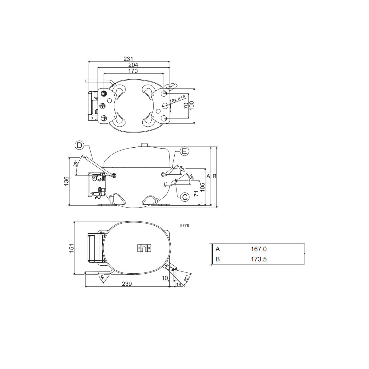 Kompressor HMK12AA Danfoss Secop