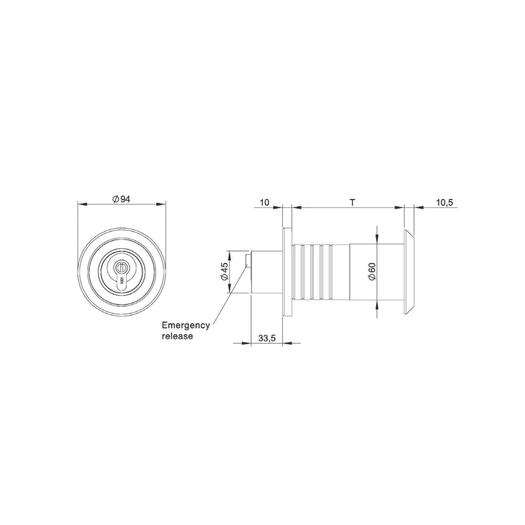 Cylinder lock 7150-020080 Rahrbach