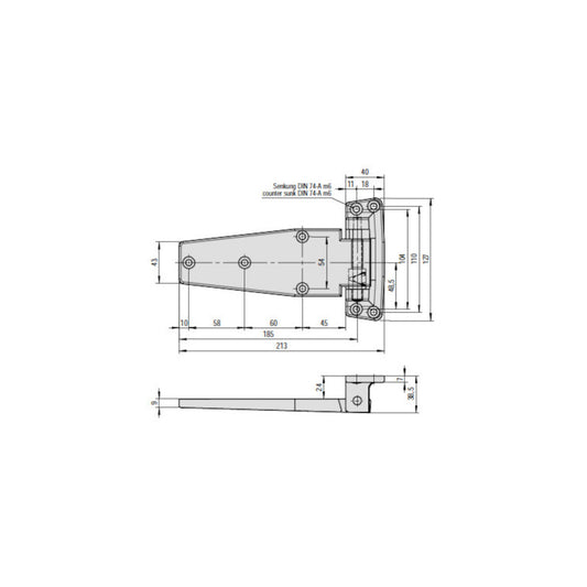 Scharnier 3.51.0040.1 R /24mm grau / nicht mehr lieferbar