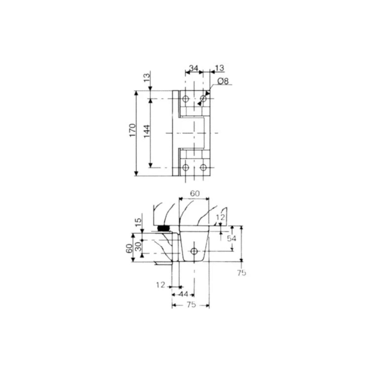 Scharnier 746.02 lackiert Fermod