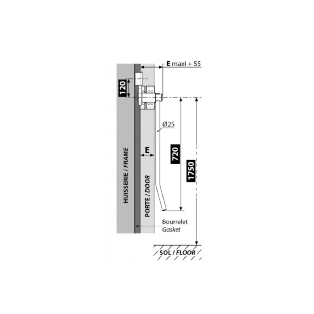 Außenhebel 3530 80-90 mm 6400791 Fermod