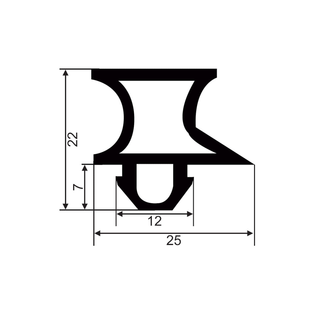 Sealing profile FD172A gray length 2.1m