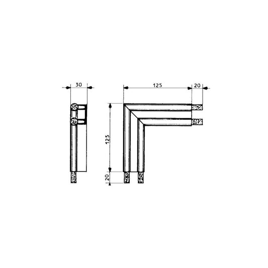 Eckprofil 4453 für Fermod Dichtung 4451