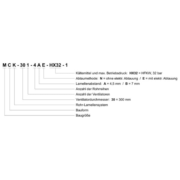 Deckenverdampfer MCK-301-4BN-HX32-1 Kelvion