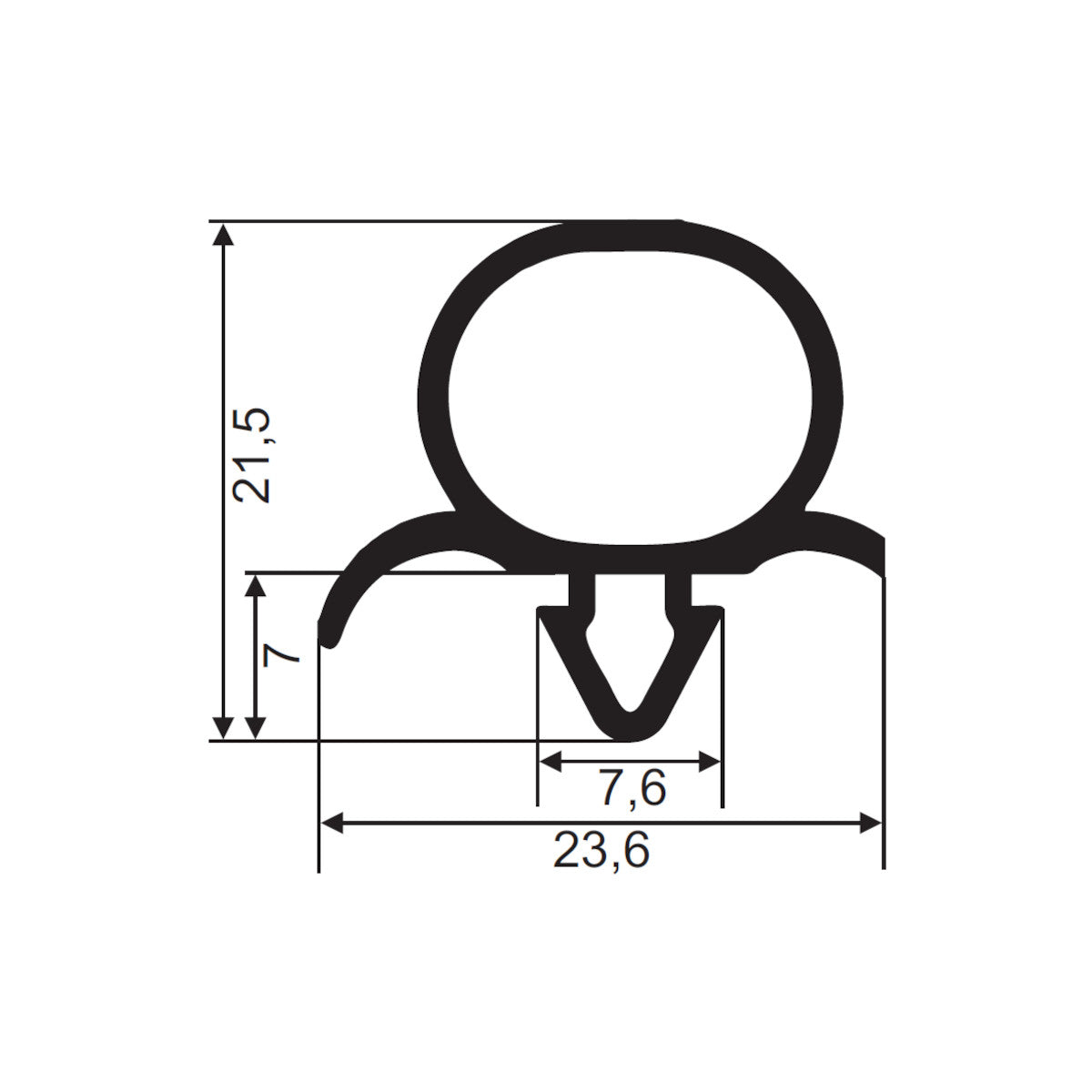 PVC-Dichtung FD192/1 Länge 2,5m