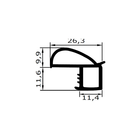 Gummidichtung FD305 Länge 2,5m