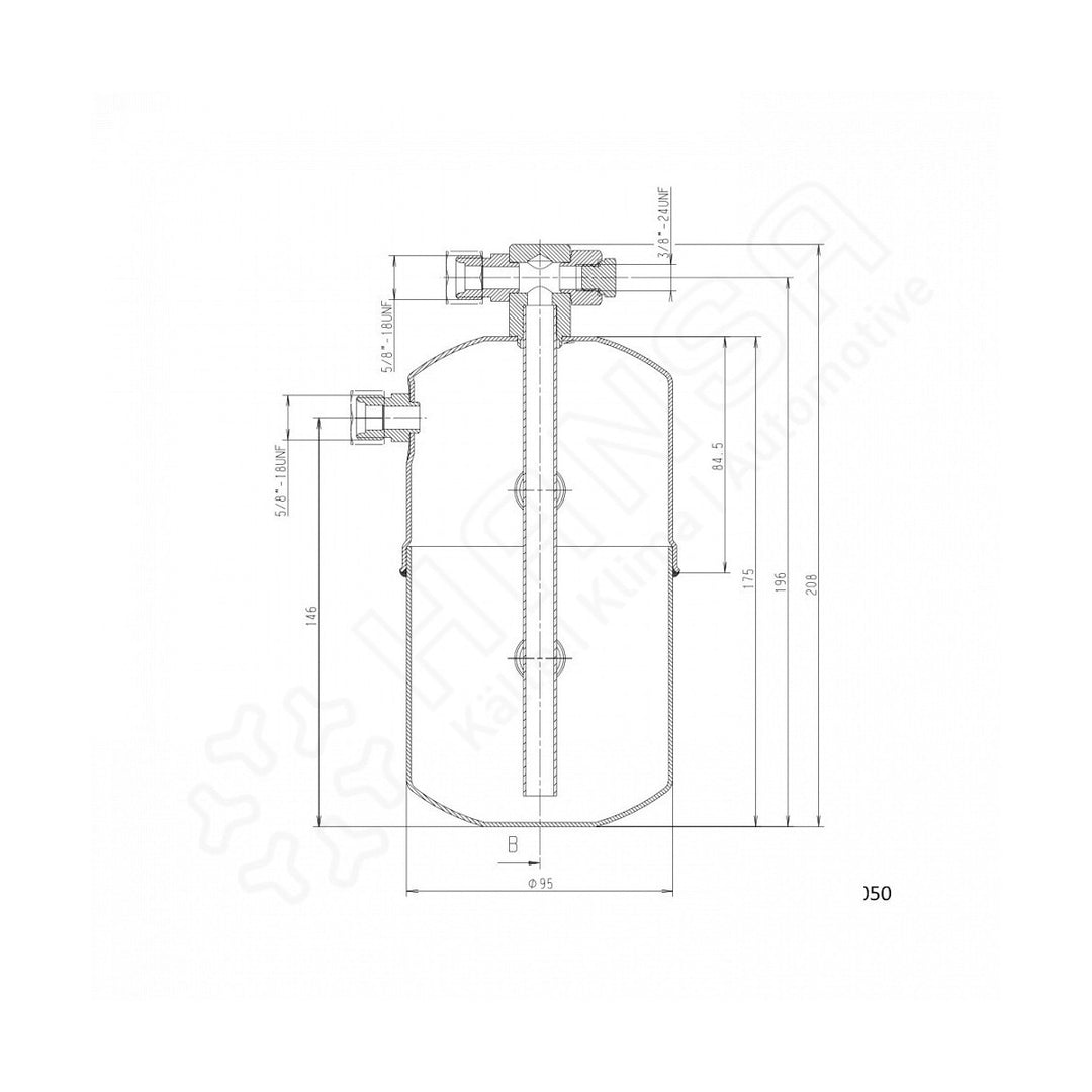 HANSA Sammler 1L Ø95 2x Schauglas / Indikator