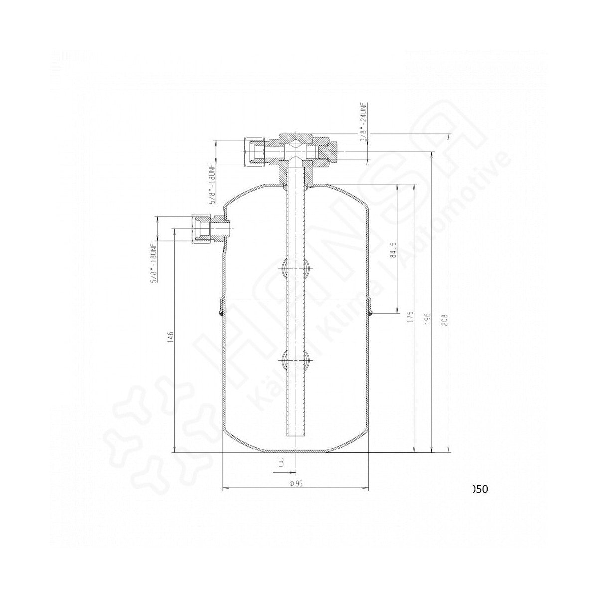 HANSA Sammler 1L Ø95 2x Schauglas / Indikator