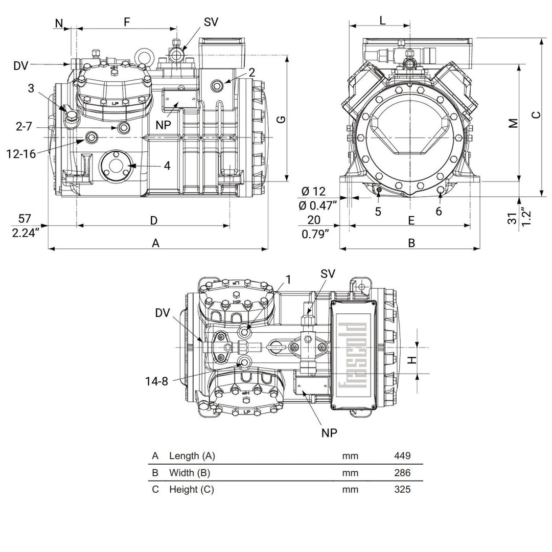 Kompressor Q5-21.1Y Frascold
