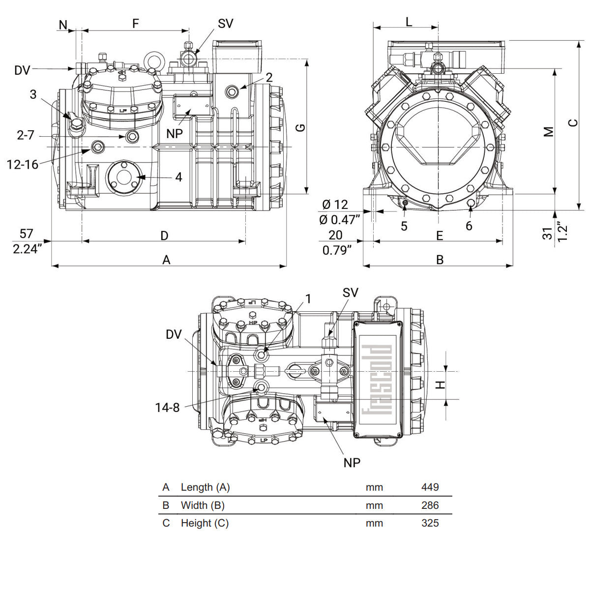 Kompressor Q5-21.1Y Frascold