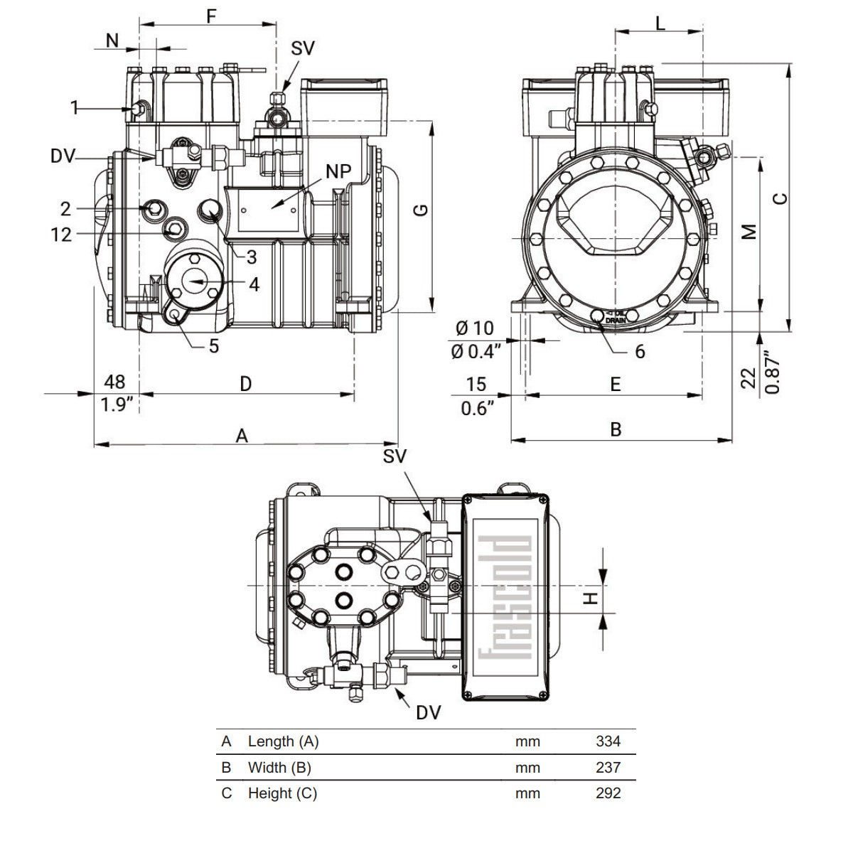 Kompressor B2-10.1Y Frascold