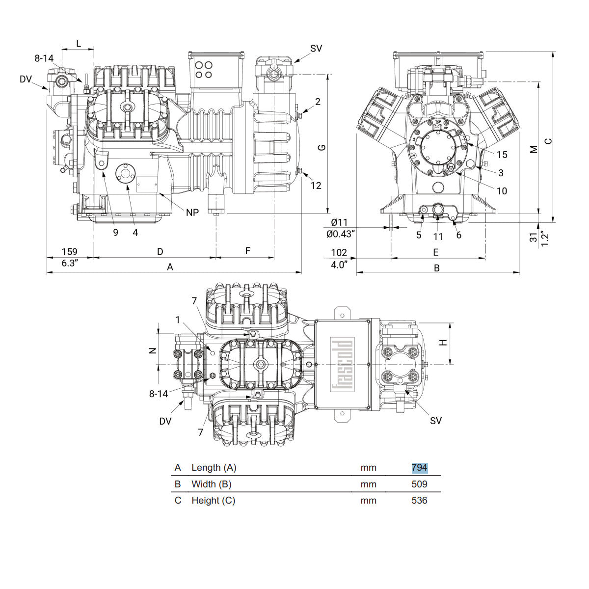 Compressor Z40-154Y Frascold