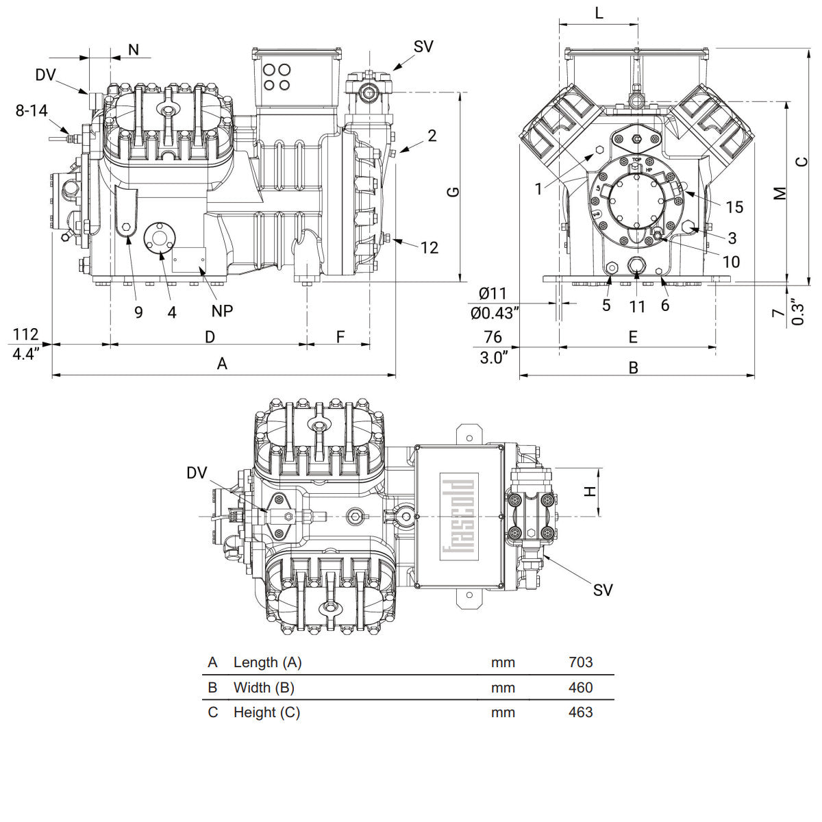 Compressor V25-71Y Frascold