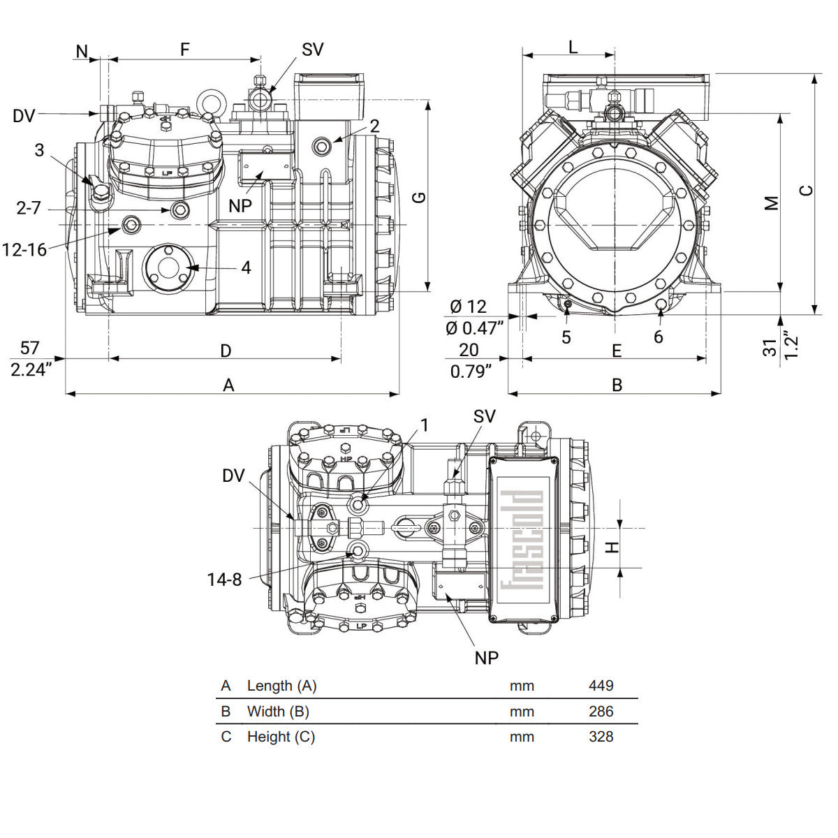 Kompressor Q5-33.1Y Frascold