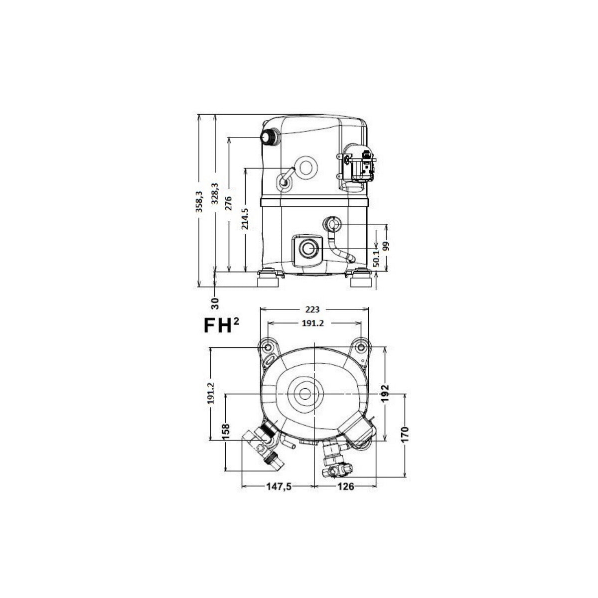 Compressor FH2480P-XC Tecumseh