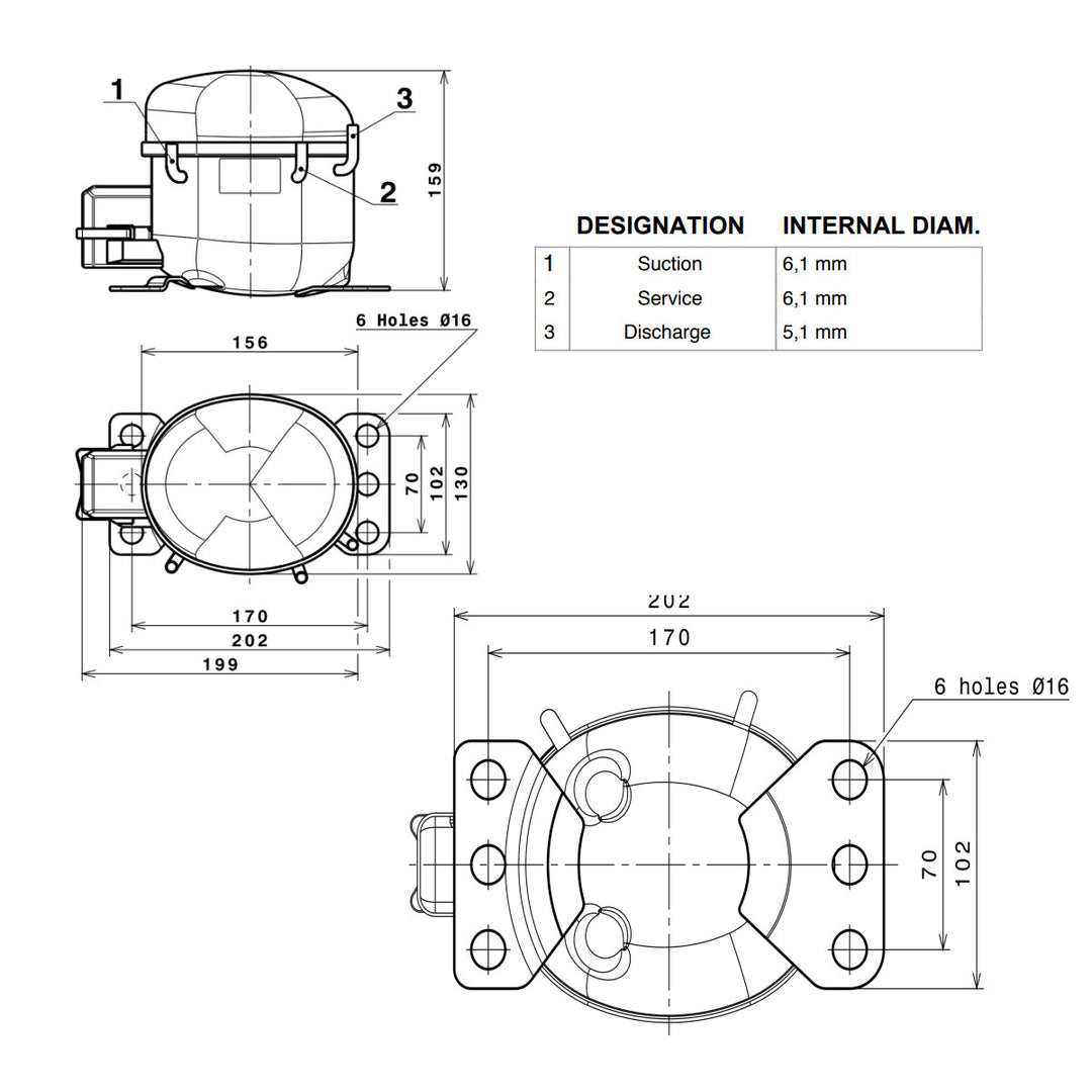 Compressor NBC35NA Cubigel Huayi
