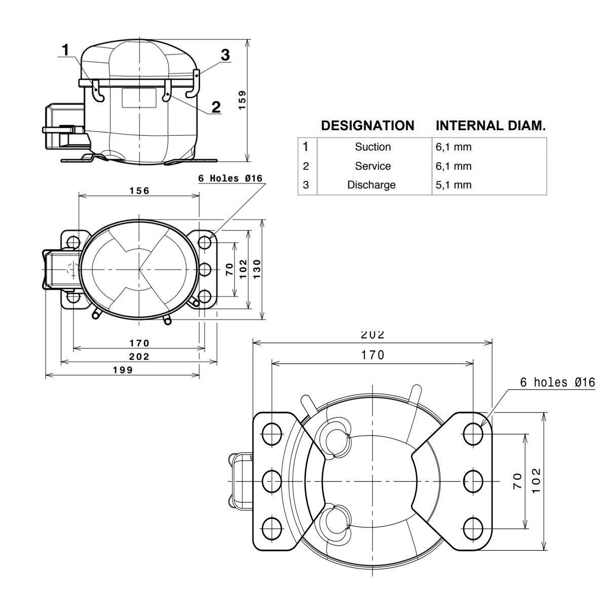 Compressor NBC35NA Cubigel Huayi