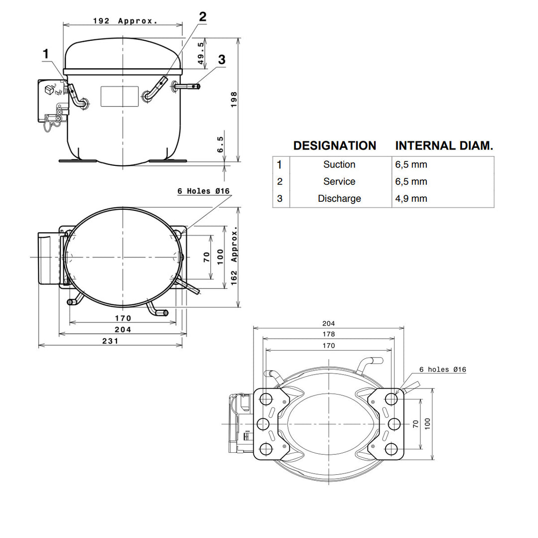 Compressor GL99AA Cubigel Huayi