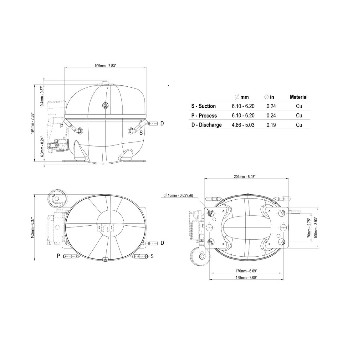 Kompressor NBM1118Y Embraco