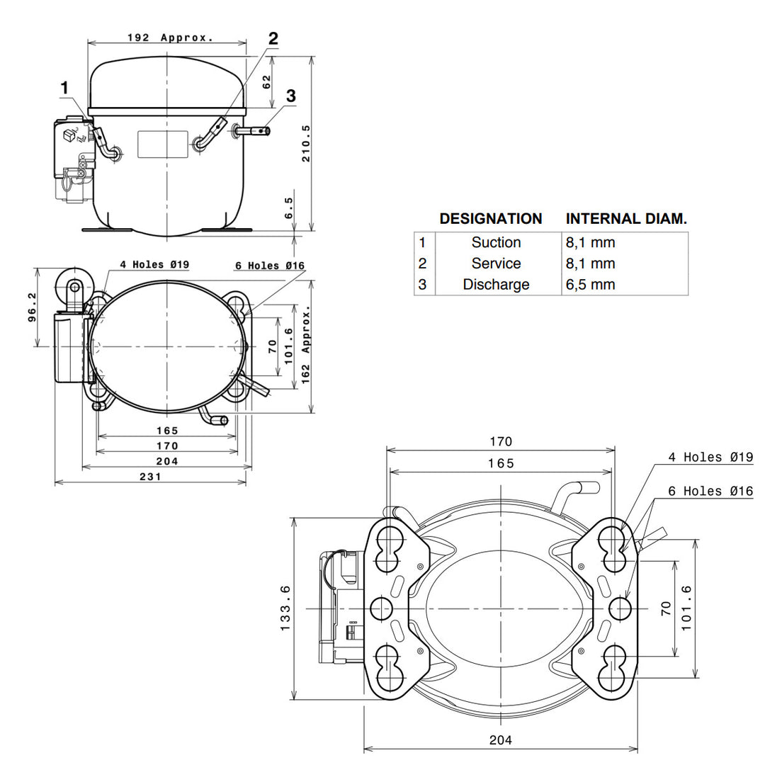 Kompressor NPY12RAa Cubigel Huayi