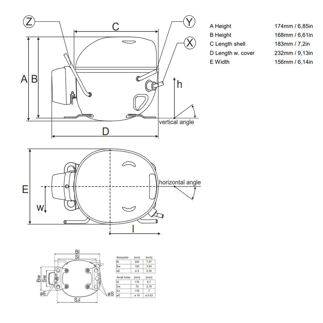 Compressor DLE6.5CN Danfoss Secop