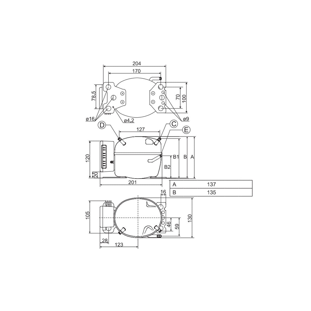 Compressor BD50F Danfoss Secop