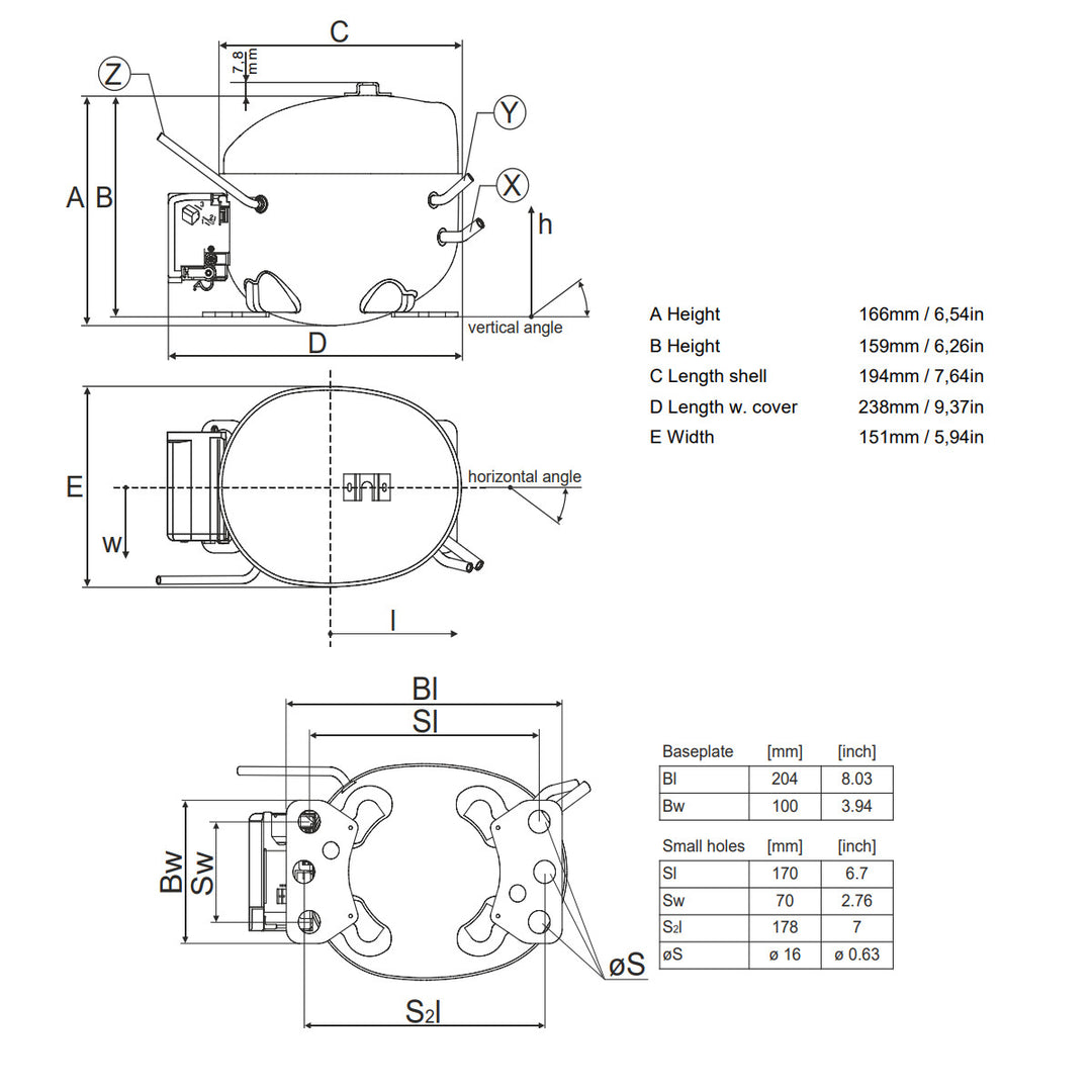 Compressor HMK80AA Danfoss Secop