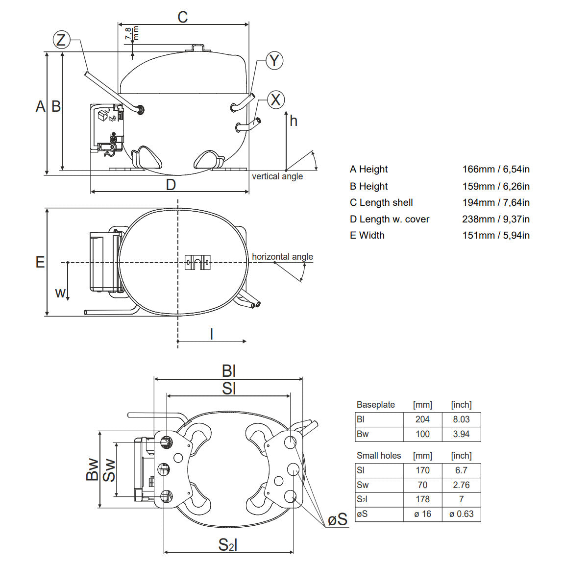 Compressor HMK80AA Danfoss Secop
