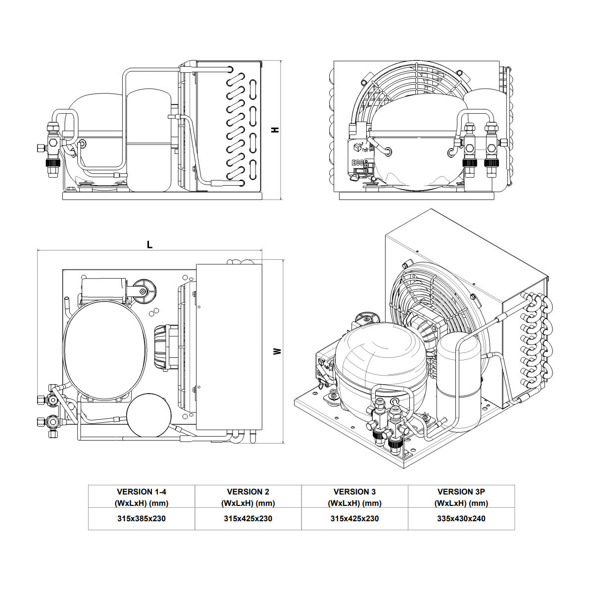Condensing unit CGE80TG3N Cubigel