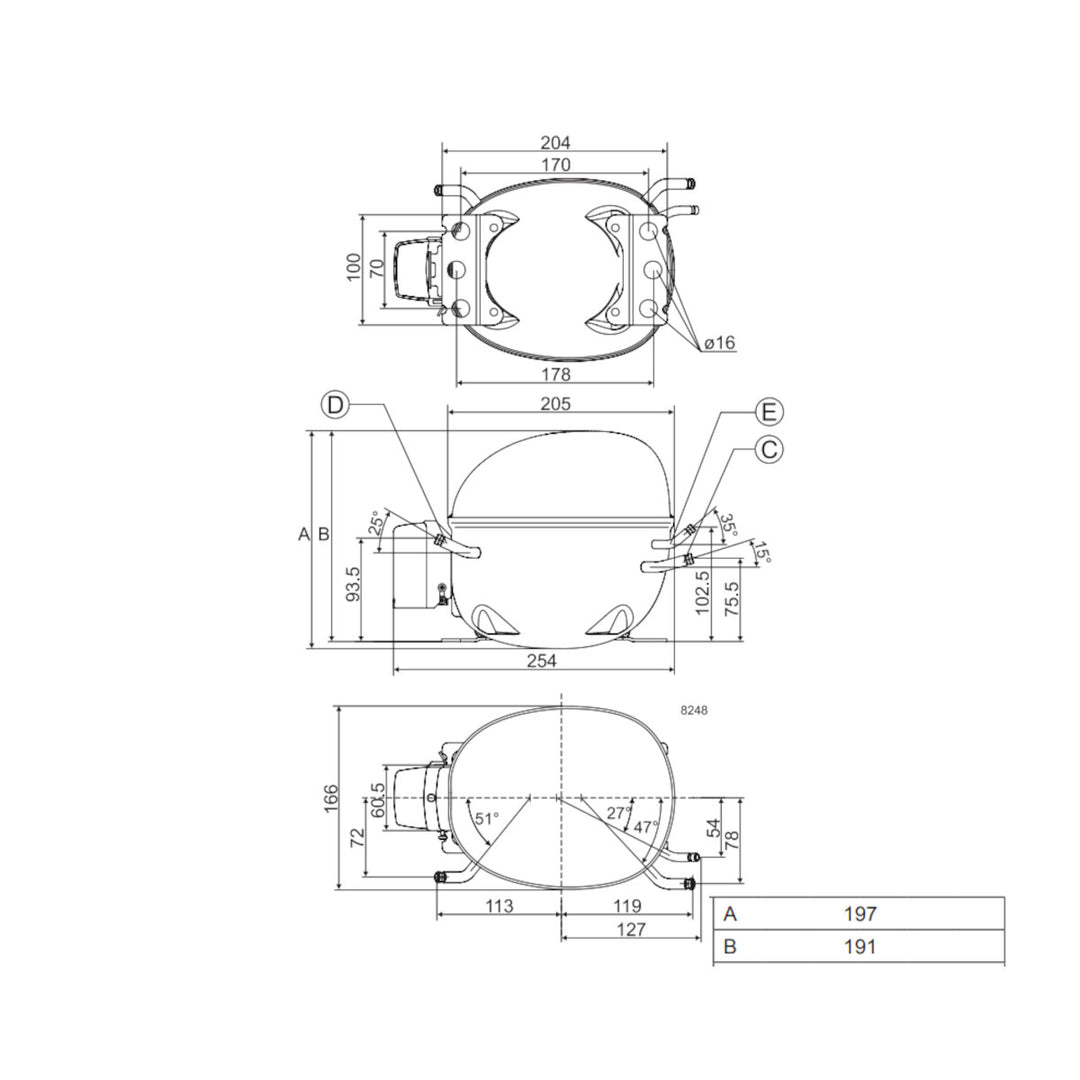 Compressor NL8.4MF Danfoss Secop